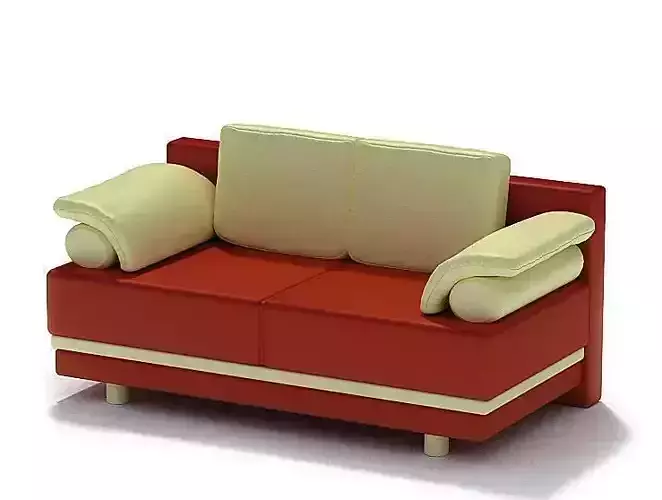 Red And White Modern Sofa