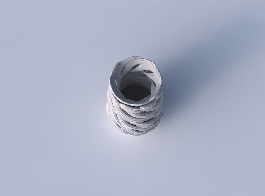 Vase cylindrical tapered with beveled intertwining lines very... 3D print model_2