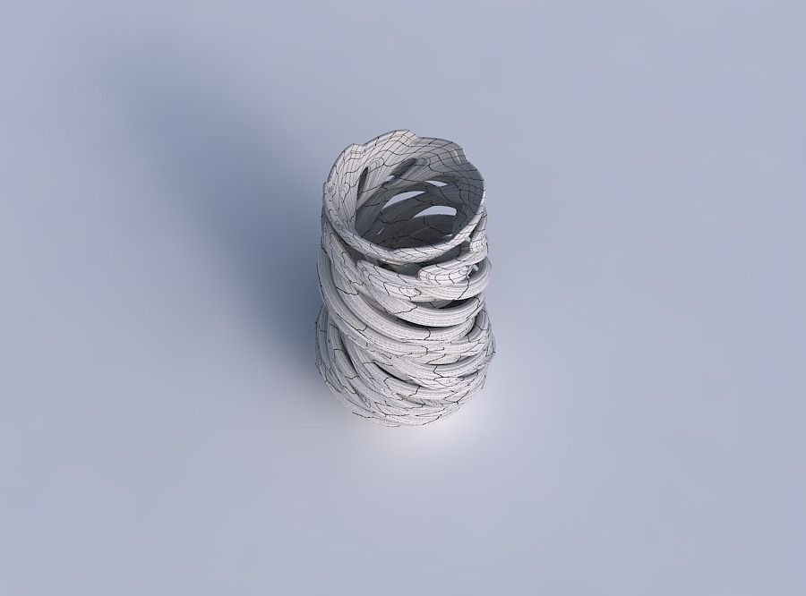 Vase cylindrical tapered with beveled intertwining lines very... 3D print model_6