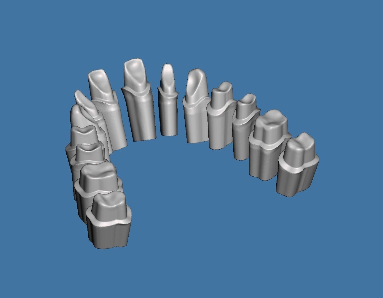 Full die set dental sample model maxillar 3D print model_3