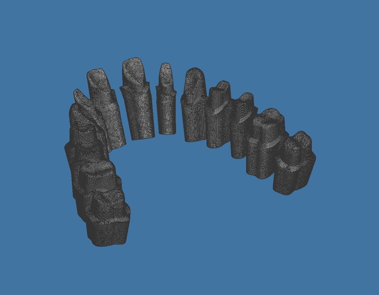 Full die set dental sample model maxillar 3D print model_15