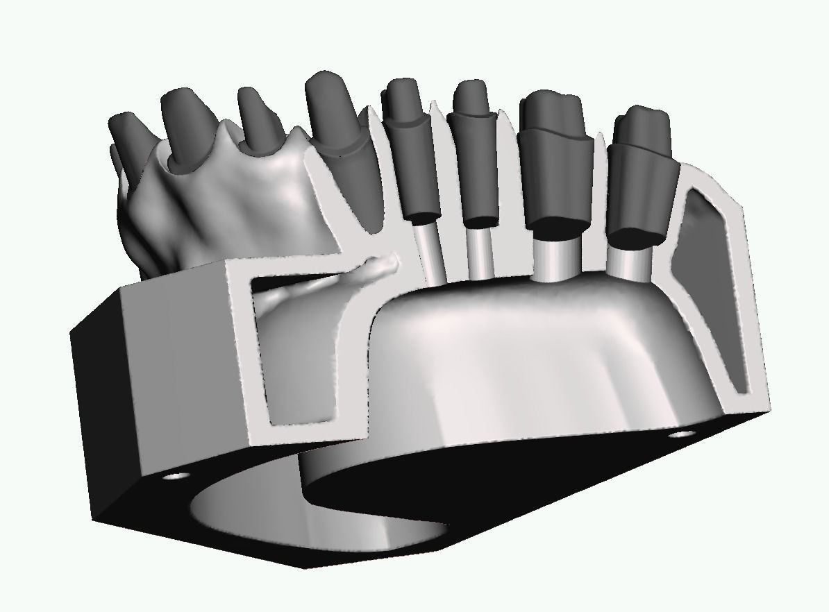 Full die set dental sample model maxillar 3D print model_19