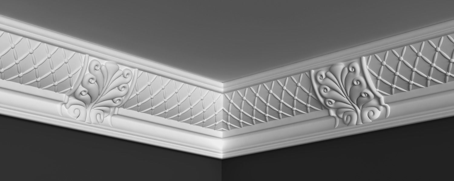 Cornice Moulding 3D Model with Classic Elements 3D model_4