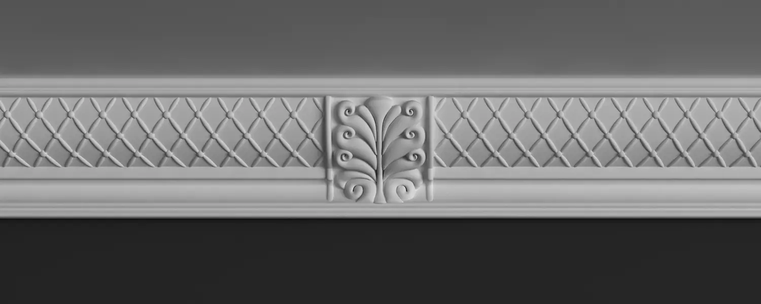 Cornice Moulding 3D Model with Classic Elements 3D model_0