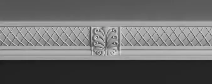 Cornice Moulding 3D Model with Classic Elements 3D model