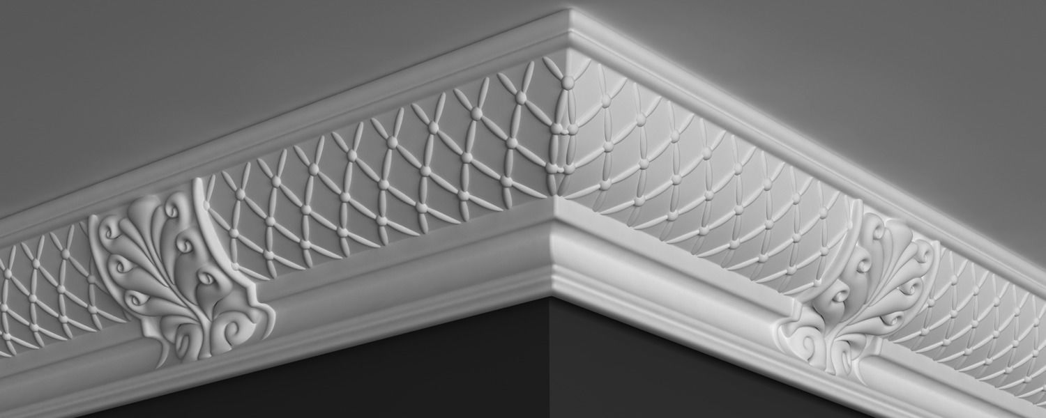 Cornice Moulding 3D Model with Classic Elements 3D model_7
