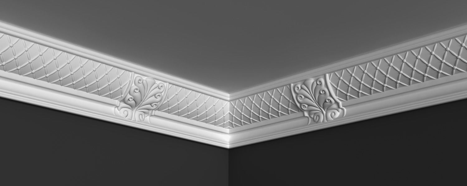 Cornice Moulding 3D Model with Classic Elements 3D model_3