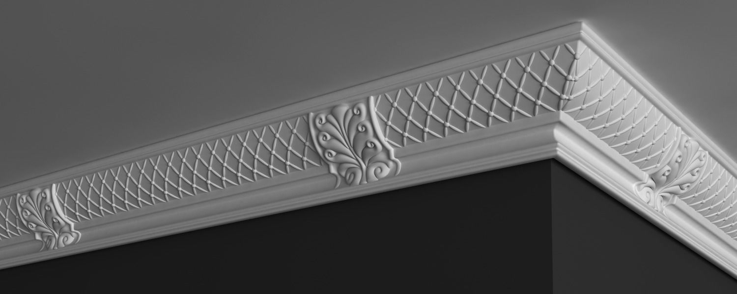 Cornice Moulding 3D Model with Classic Elements 3D model_6