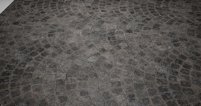 Floor Low Poly Game Ready cobblestone rug Low-poly 3D model