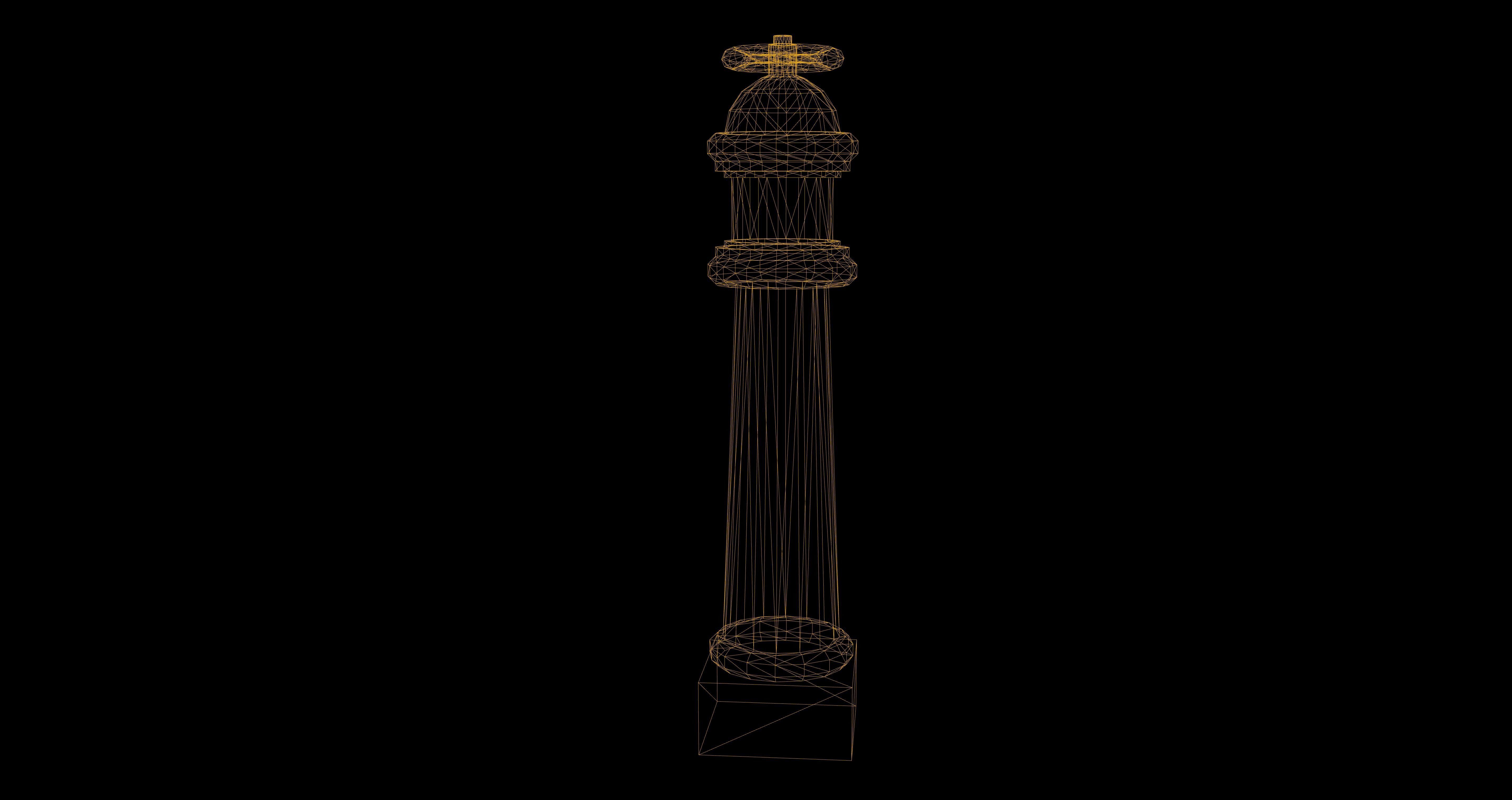 Hydrant Low Poly Game Ready wooden pole Low-poly 3D model_3