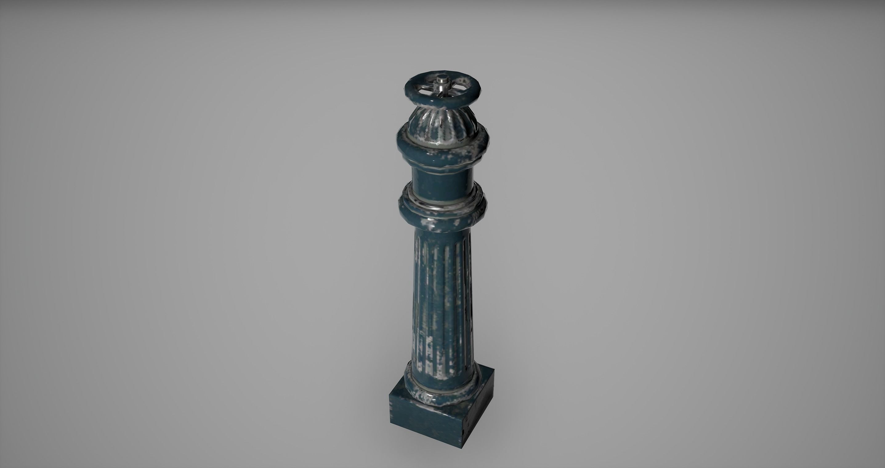 Hydrant Low Poly Game Ready wooden pole Low-poly 3D model_1