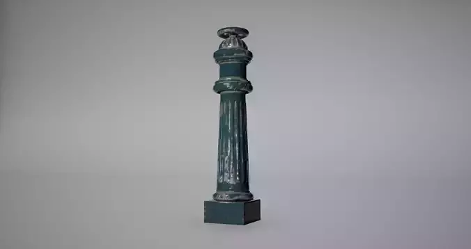 Hydrant Low Poly Game Ready wooden pole
