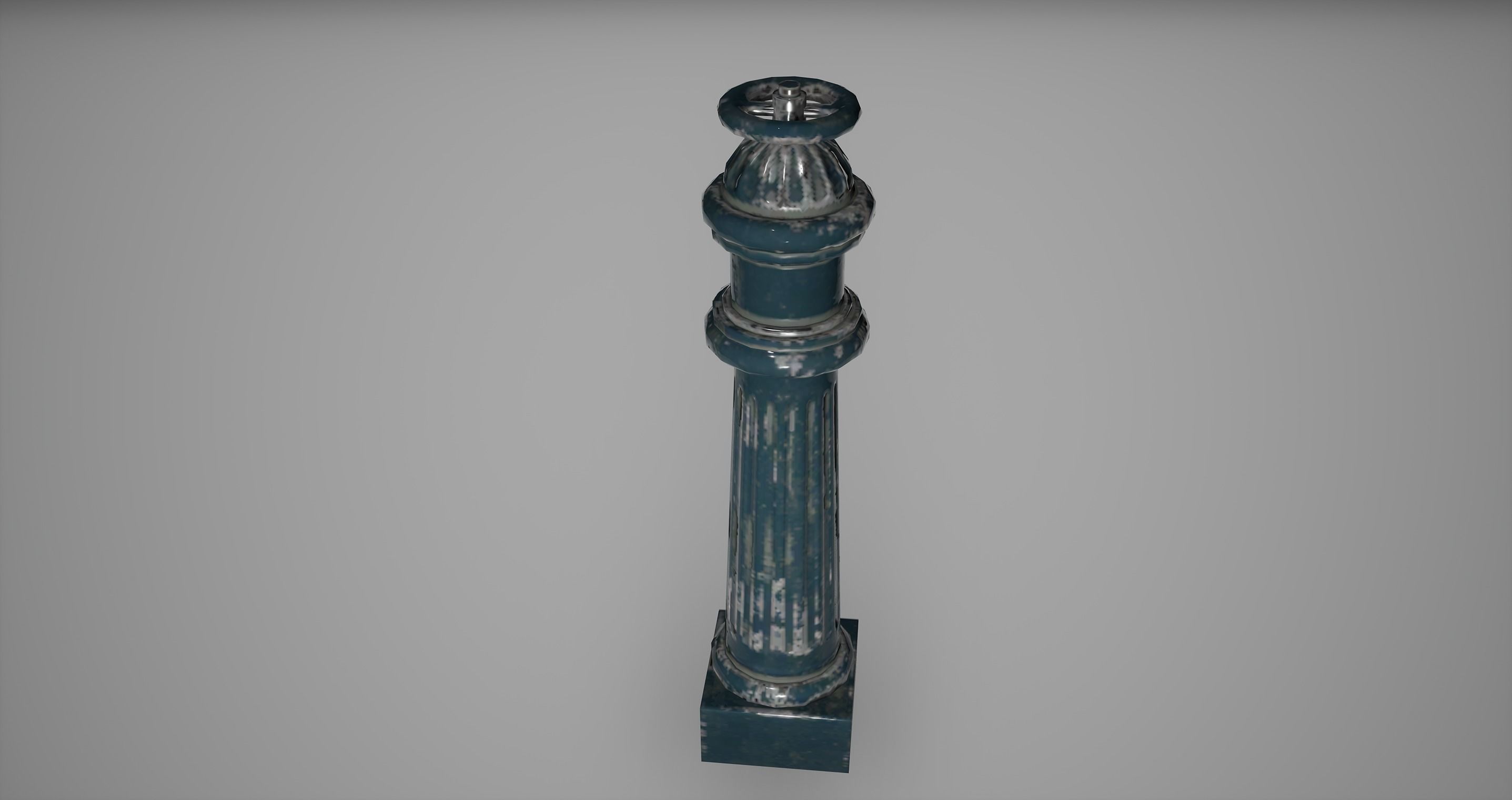 Hydrant Low Poly Game Ready wooden pole Low-poly 3D model_2