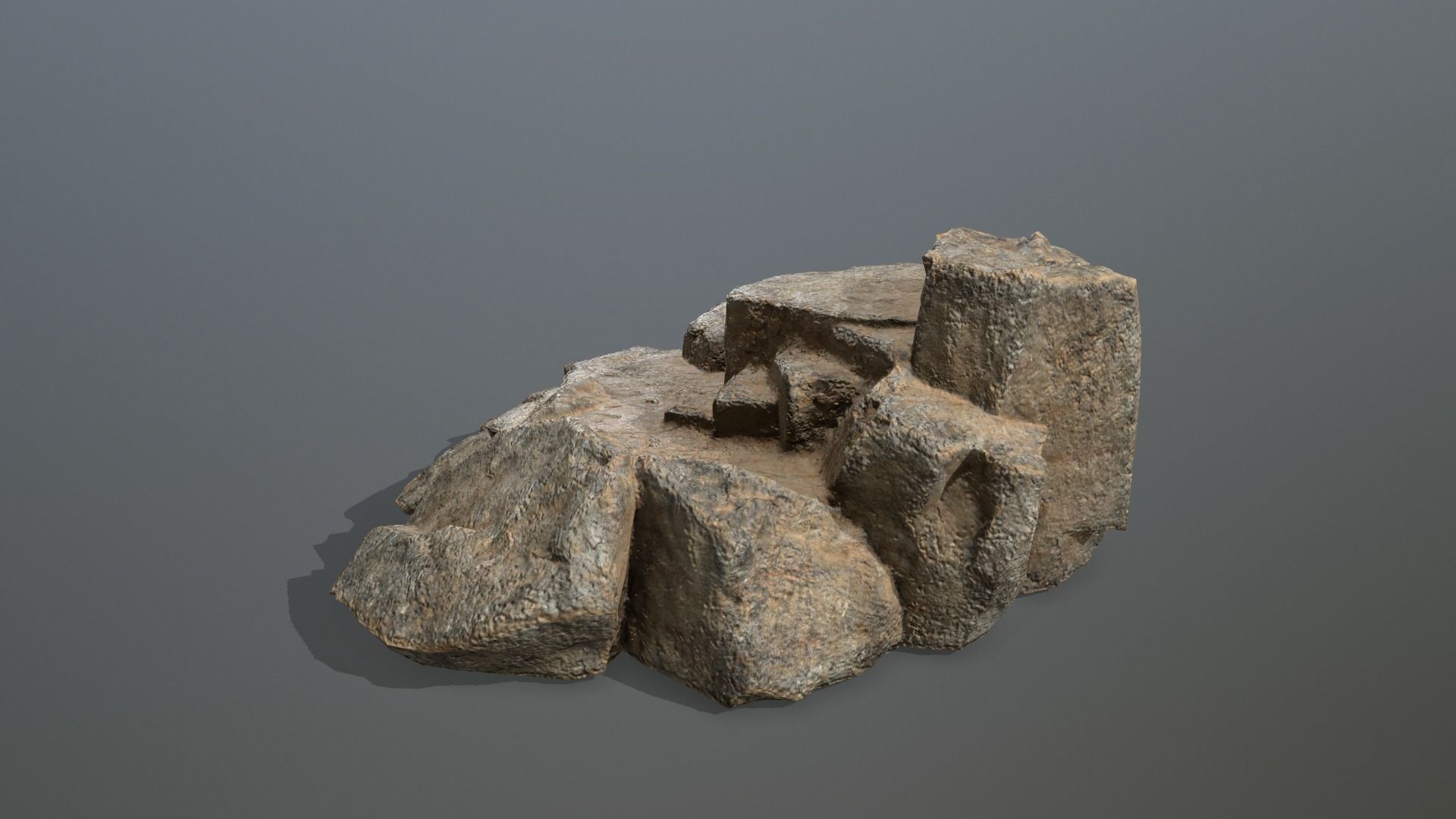 Altar Set rock Low-poly 3D model_12
