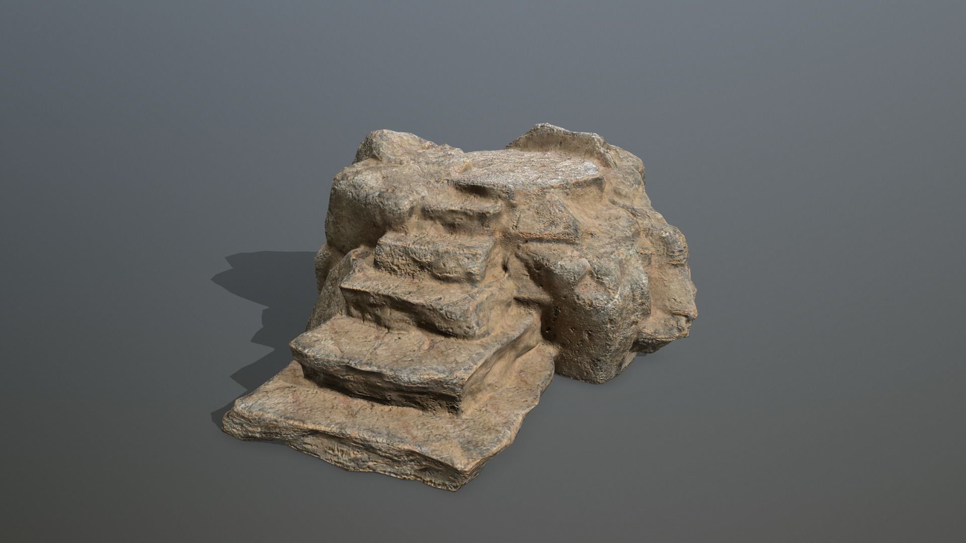 Altar Set rock Low-poly 3D model_2