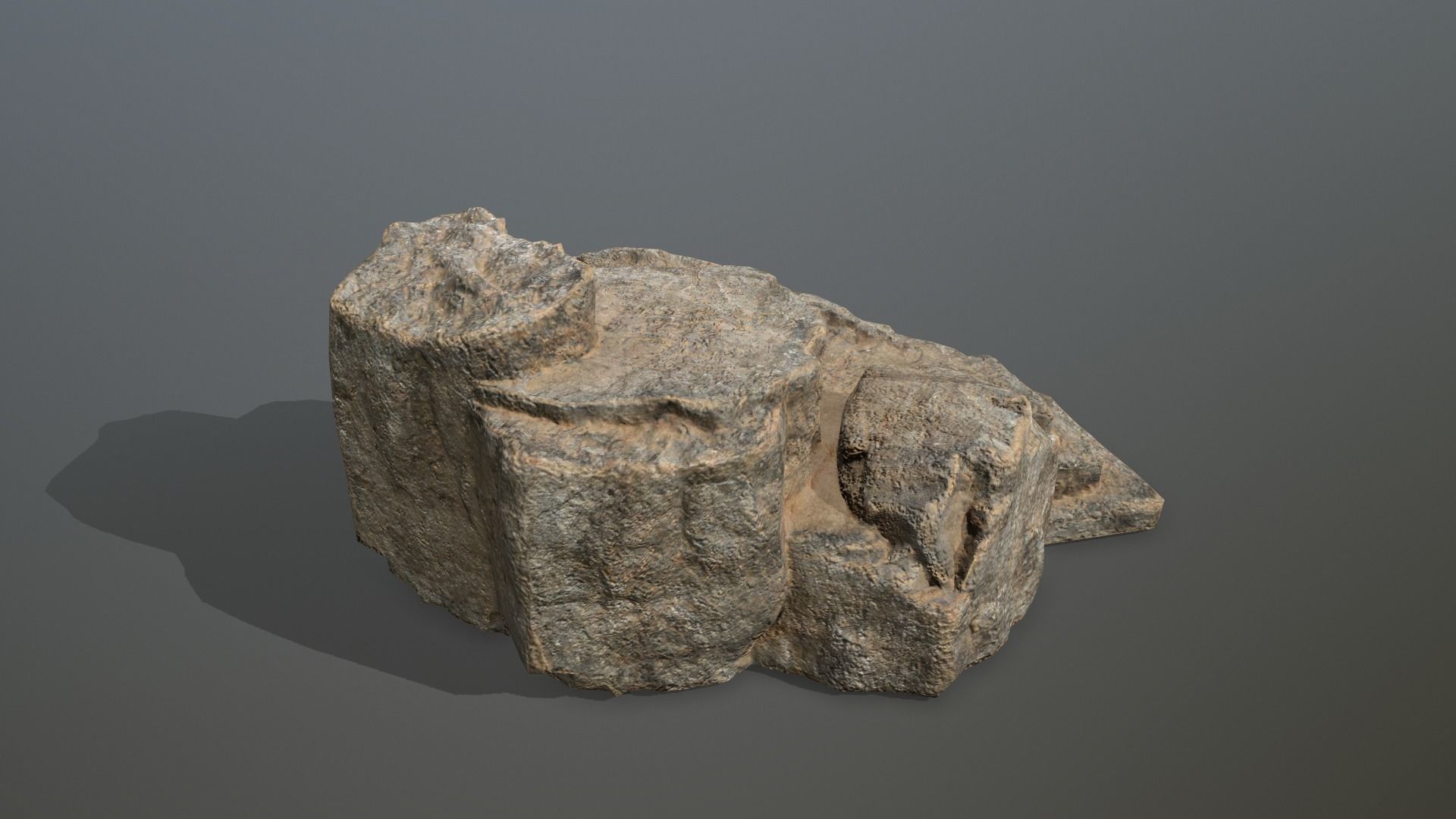Altar Set rock Low-poly 3D model_15