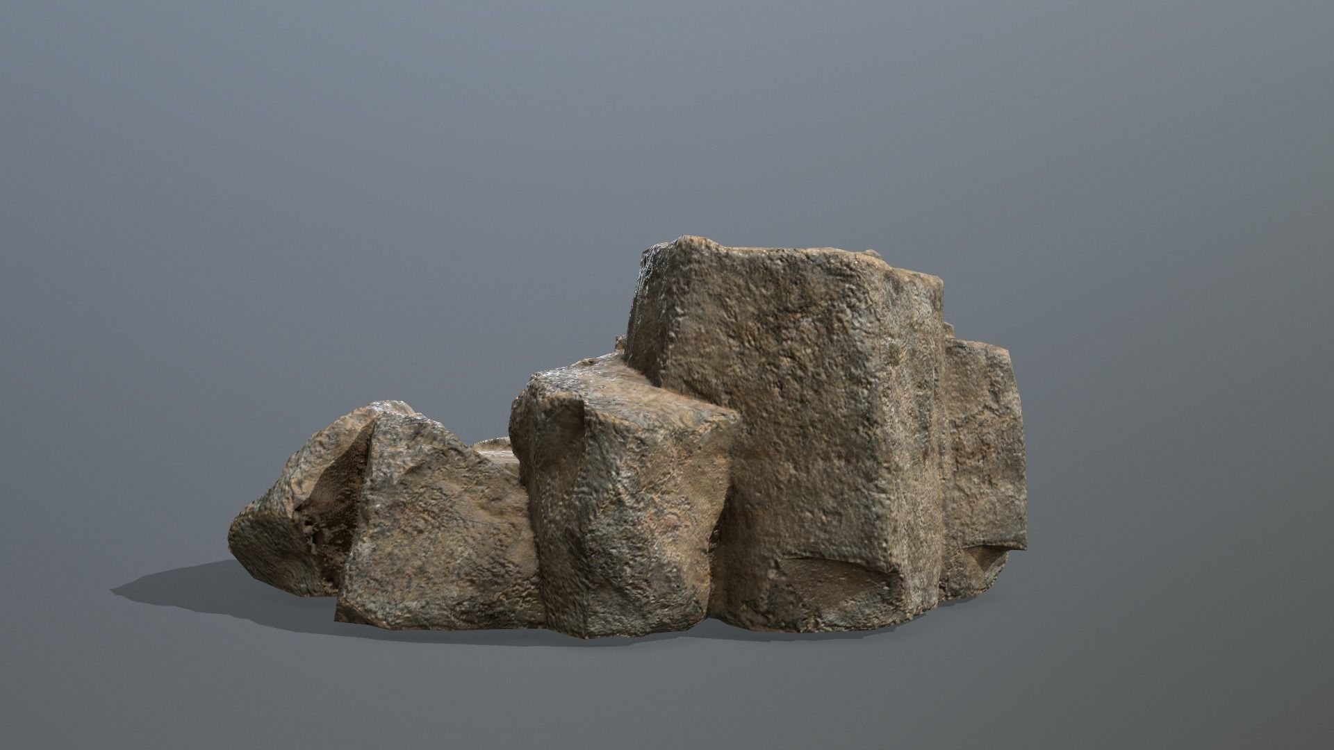 Altar Set rock Low-poly 3D model_13