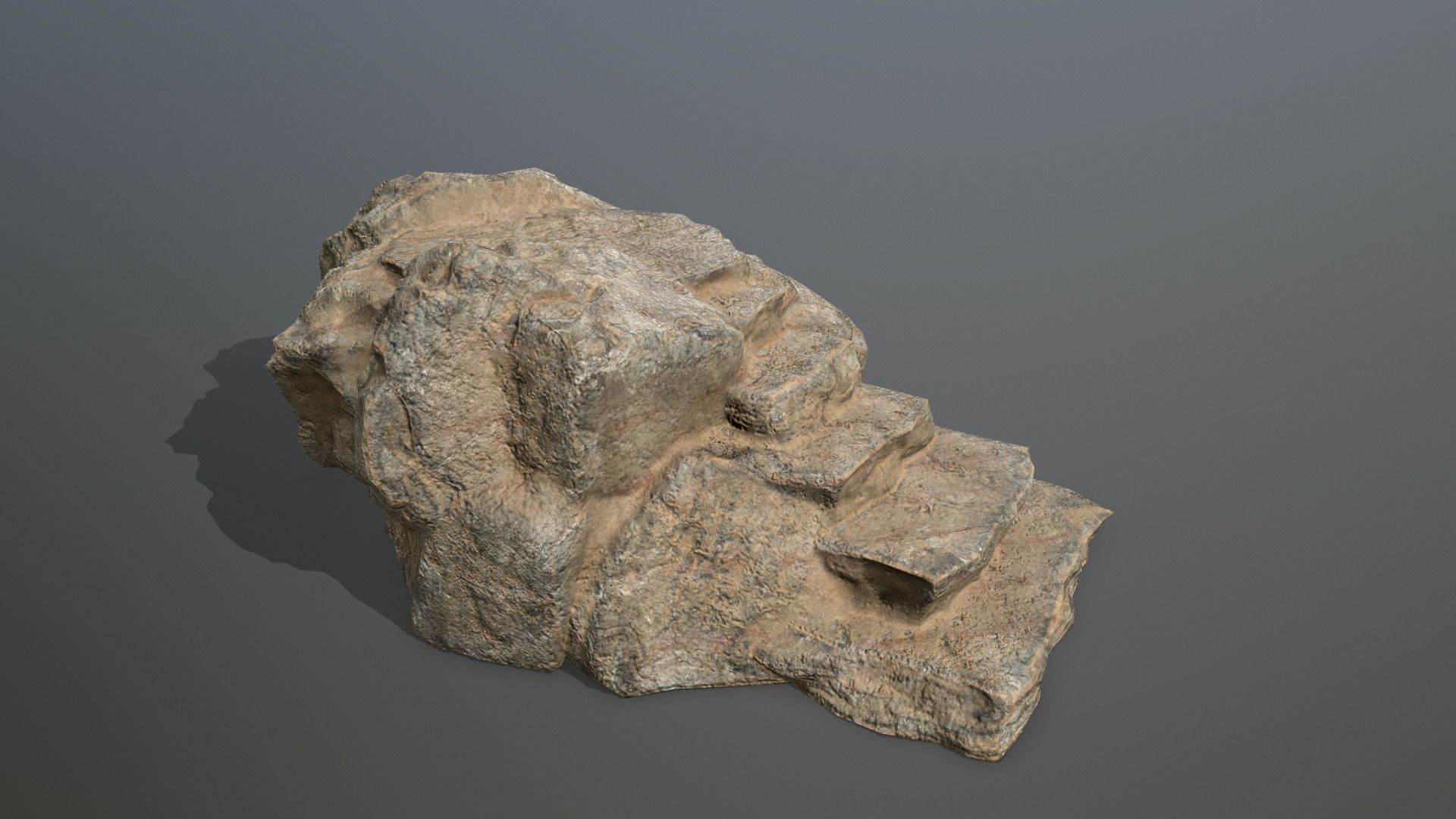 Altar Set rock Low-poly 3D model_8