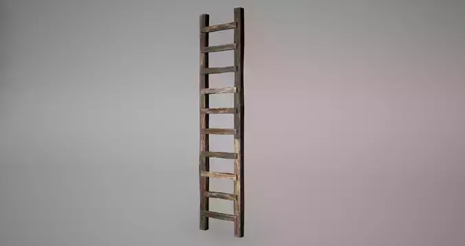 Ladder Low Poly Game Ready wooden