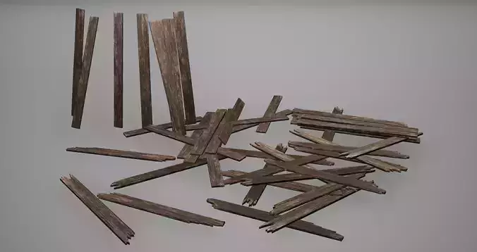 Ladder Planks Low Poly Game Ready  Low-poly 3D model