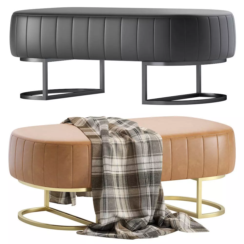 Modern Bench Leather 3D model