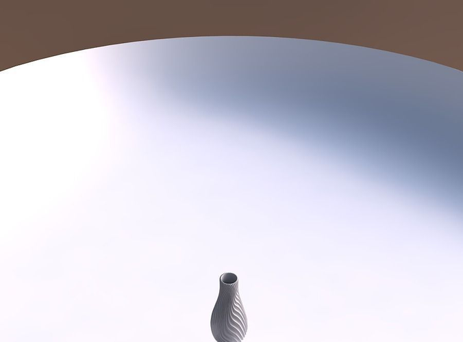 Vase curved with wavy extruded lines 3 3D print model