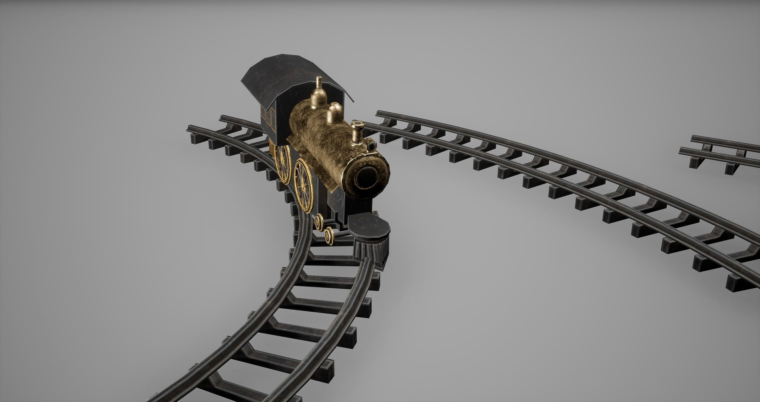 Toy Locomotive Low Poly Game Ready Low-poly 3D model_3