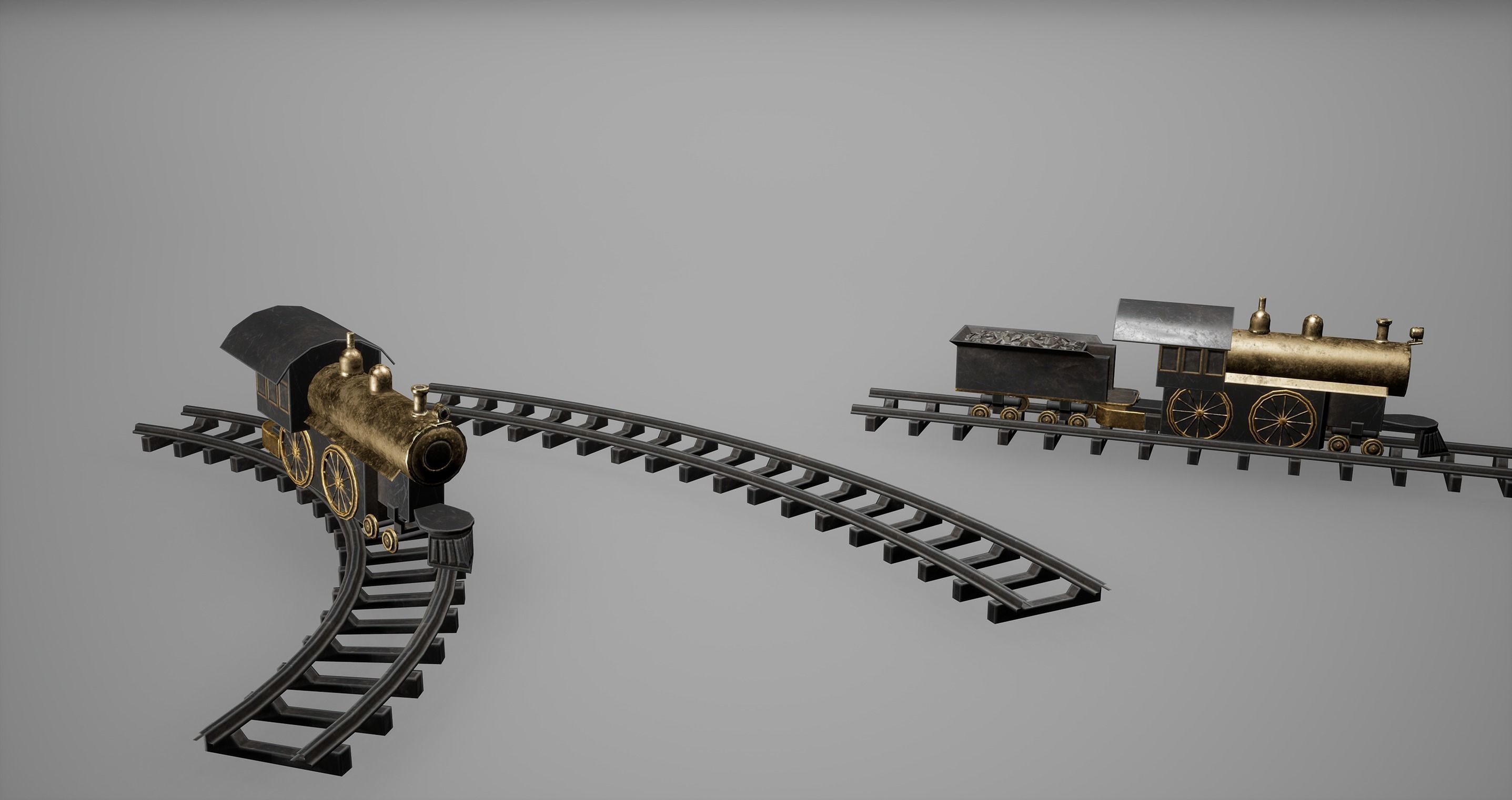 Toy Locomotive Low Poly Game Ready Low-poly 3D model_1