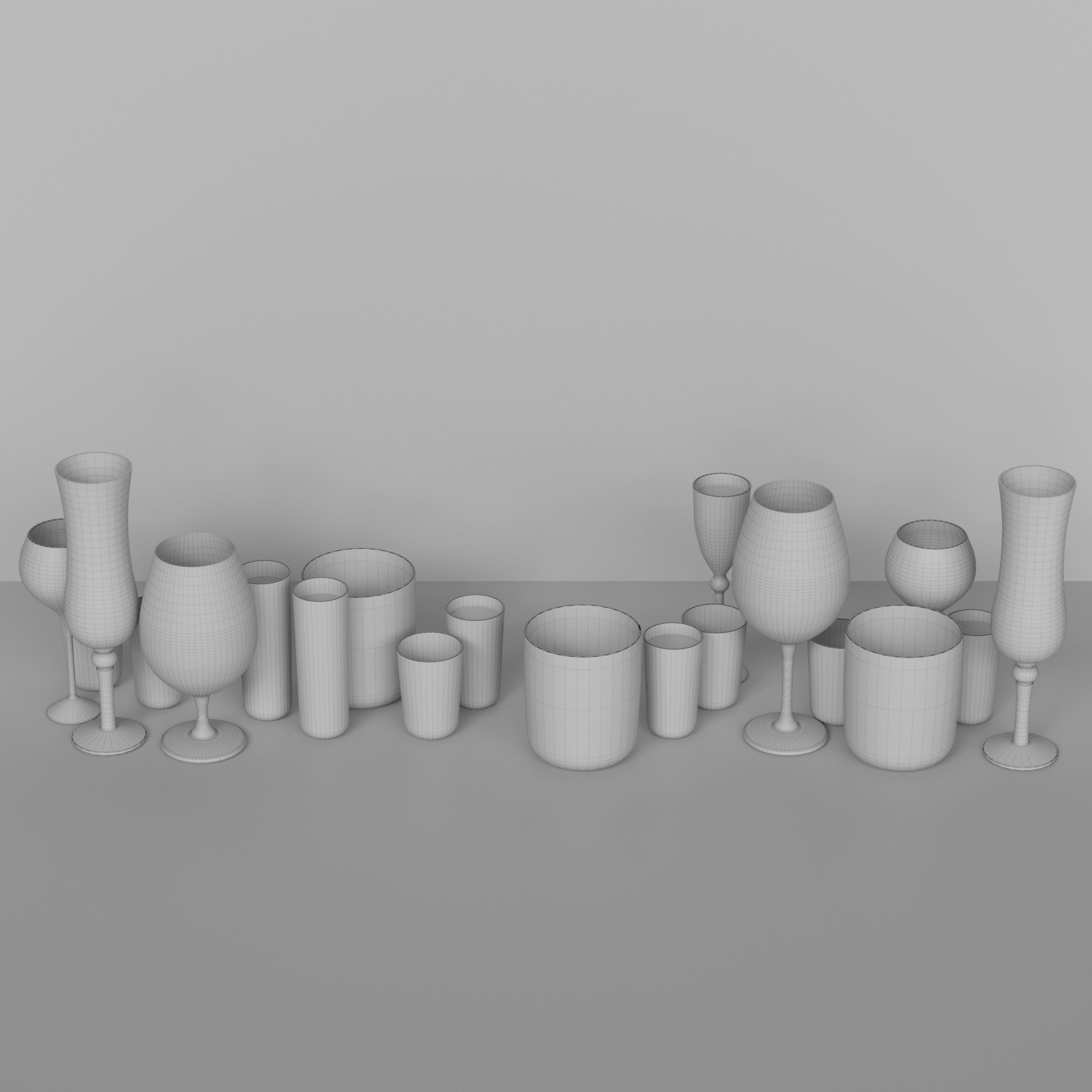 Set of glasses 3D model_1