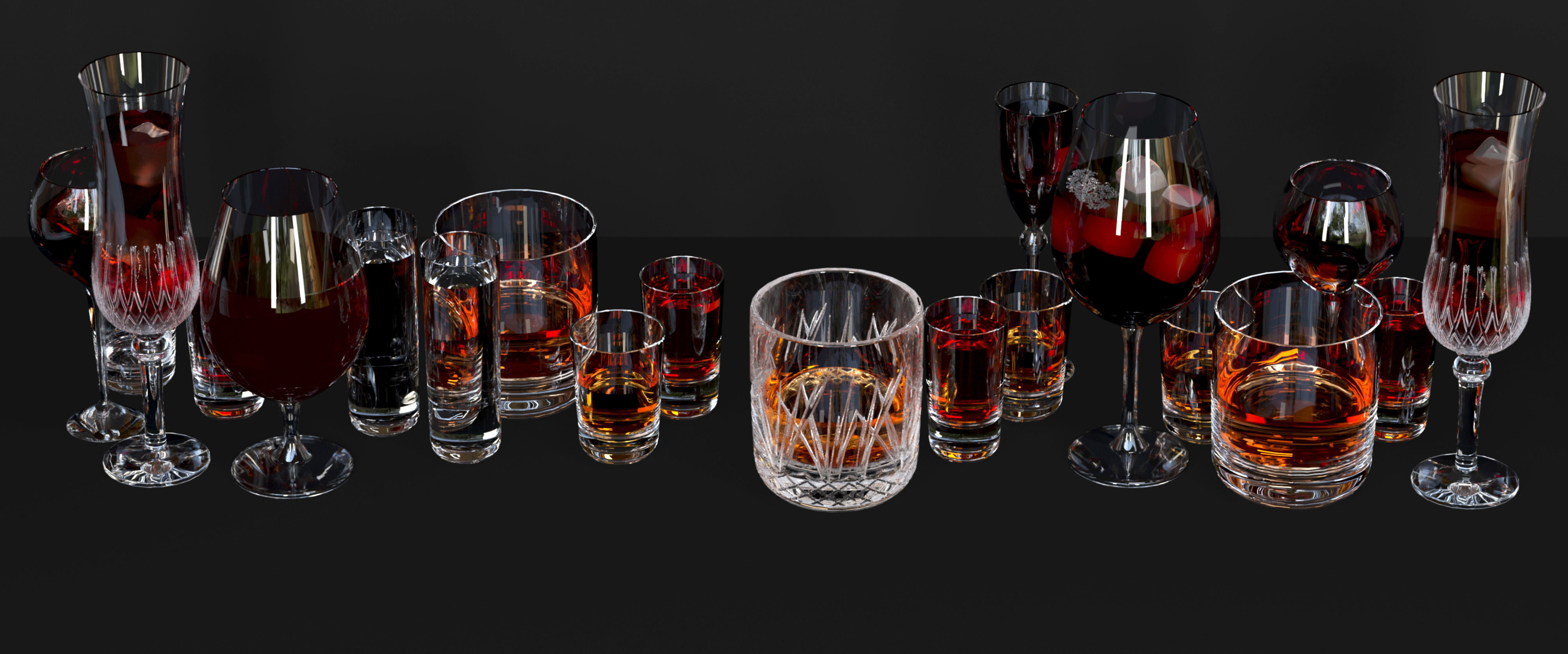 Set of glasses 3D model_3