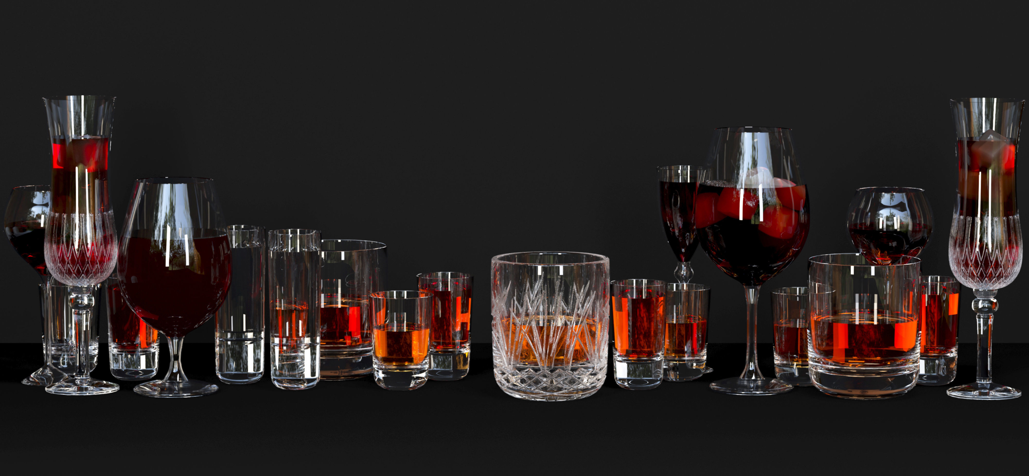 Set of glasses 3D model_2