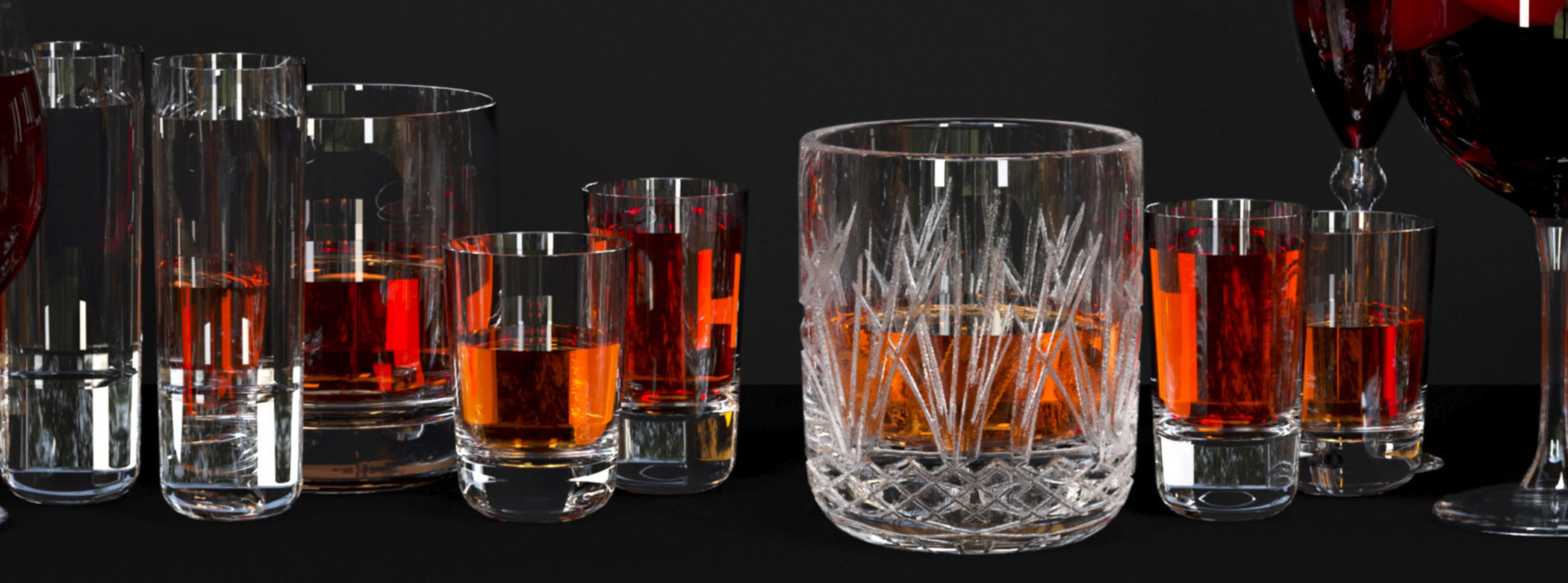 Set of glasses 3D model_4