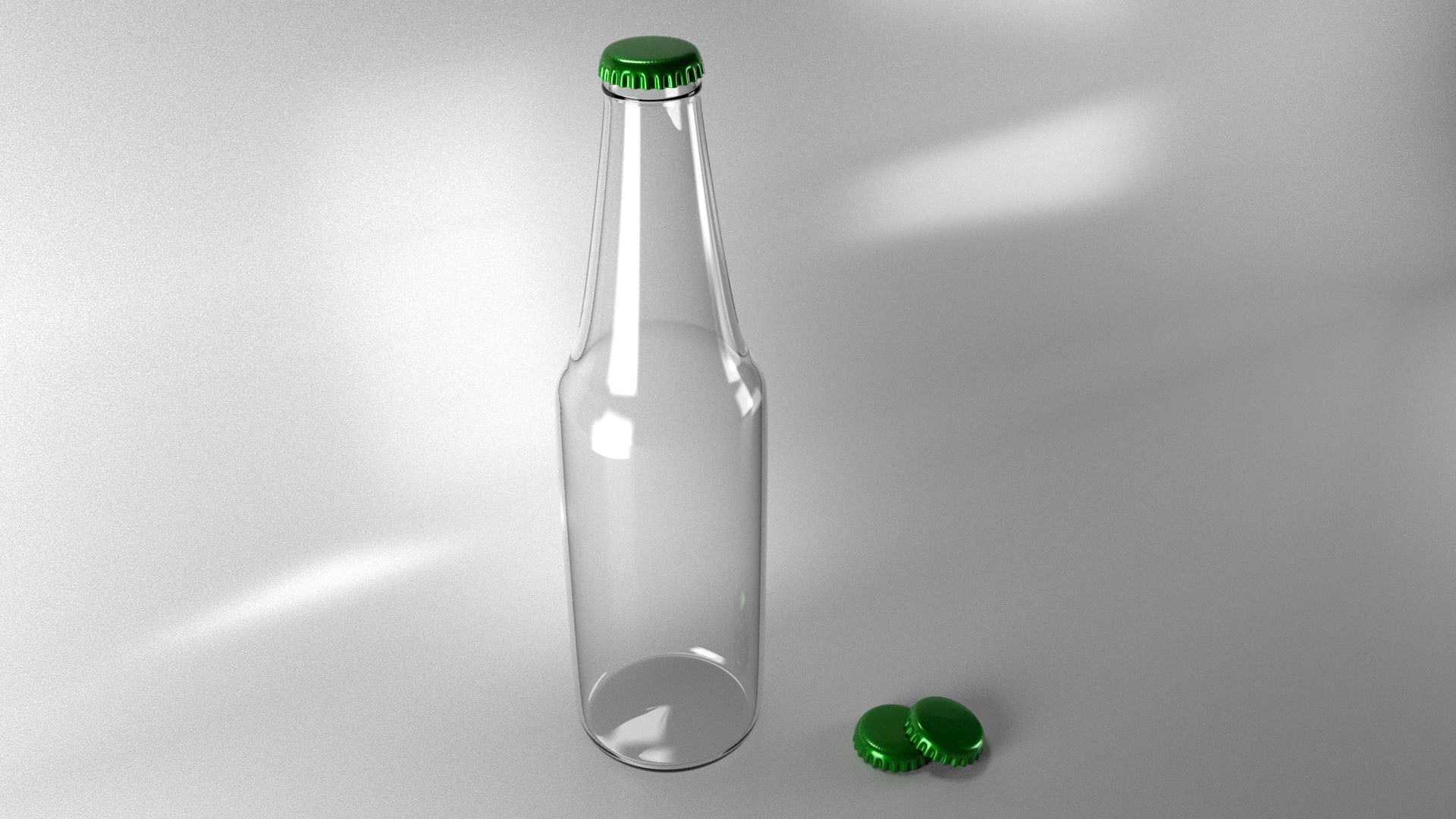 Standard Beer Glass Bottle with Bottle Cap 3D model_8