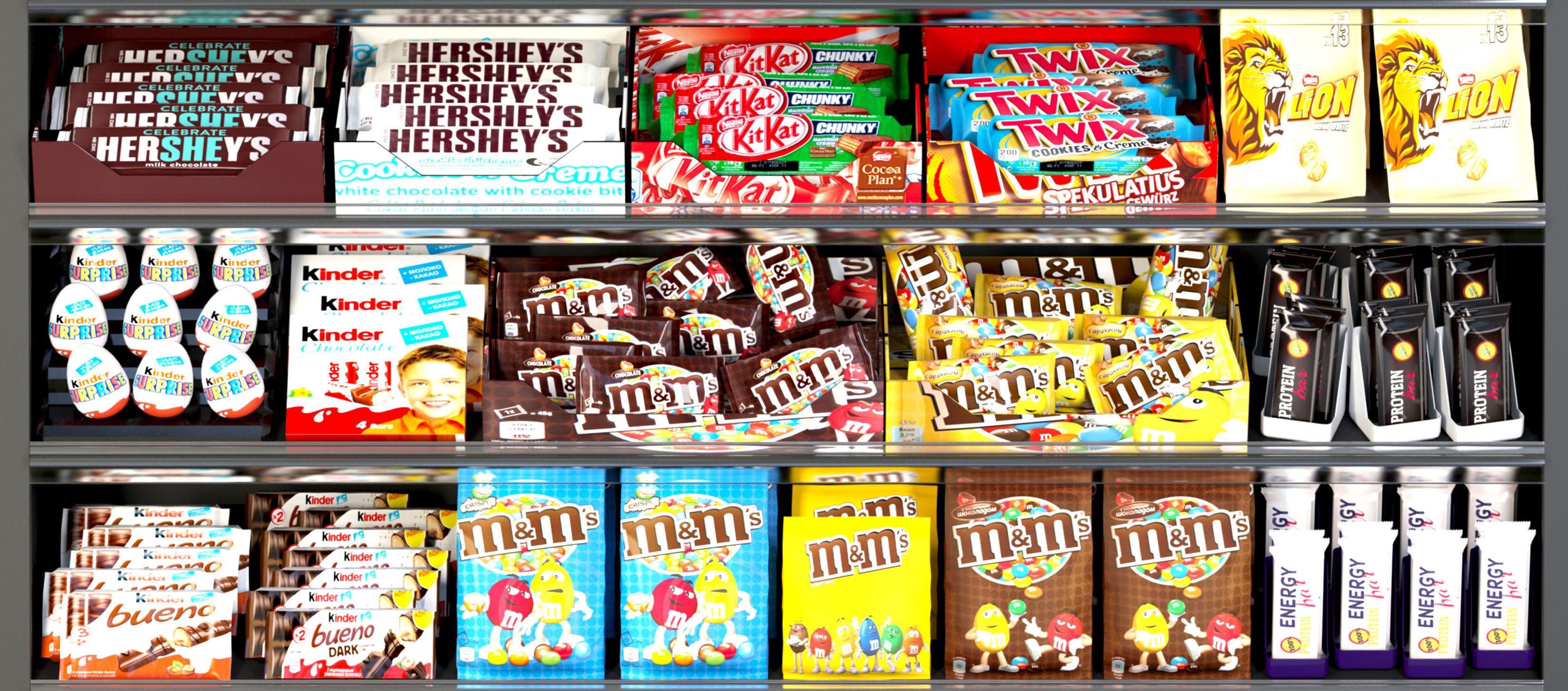 Large showcase in the store 3D model_3