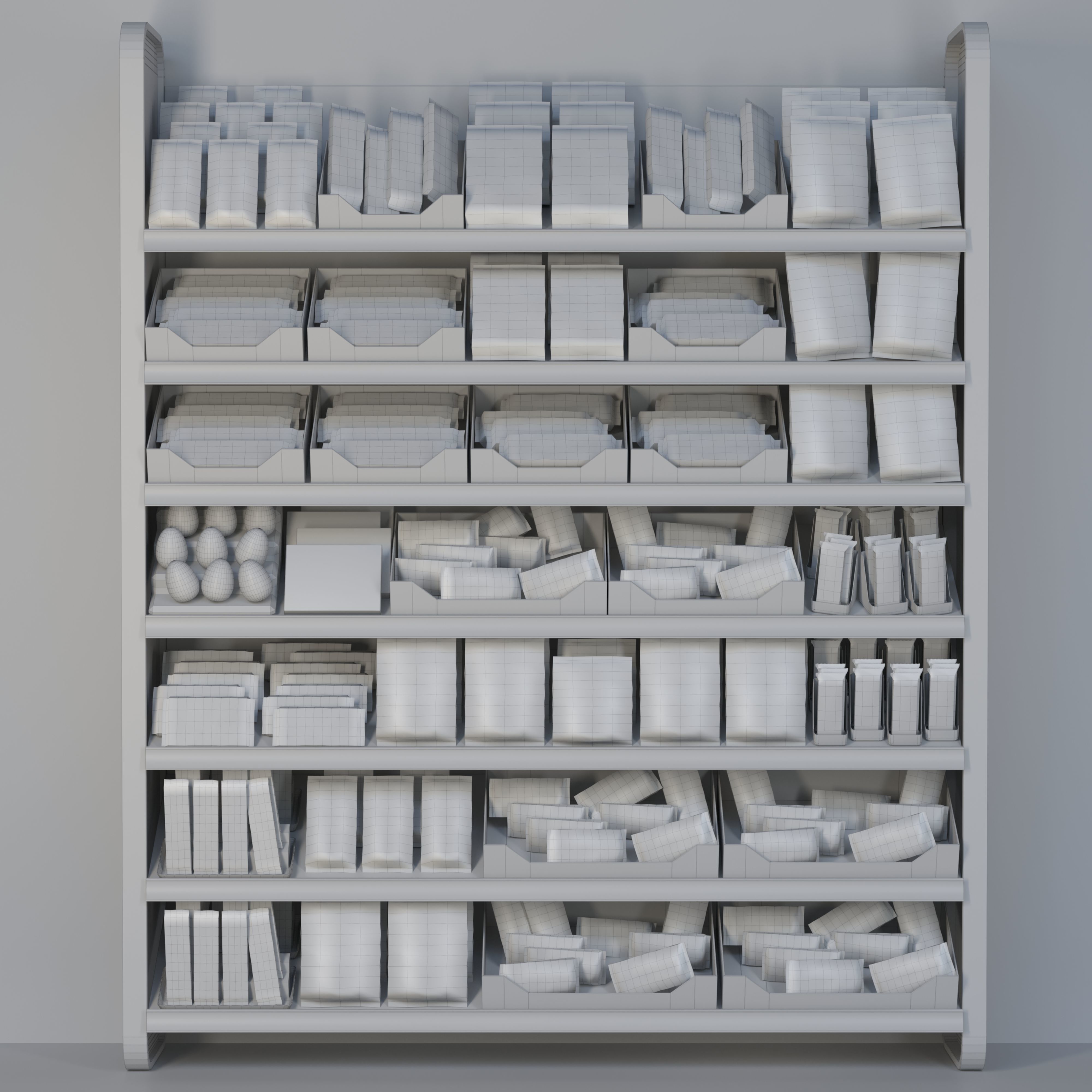Large showcase in the store 3D model_1