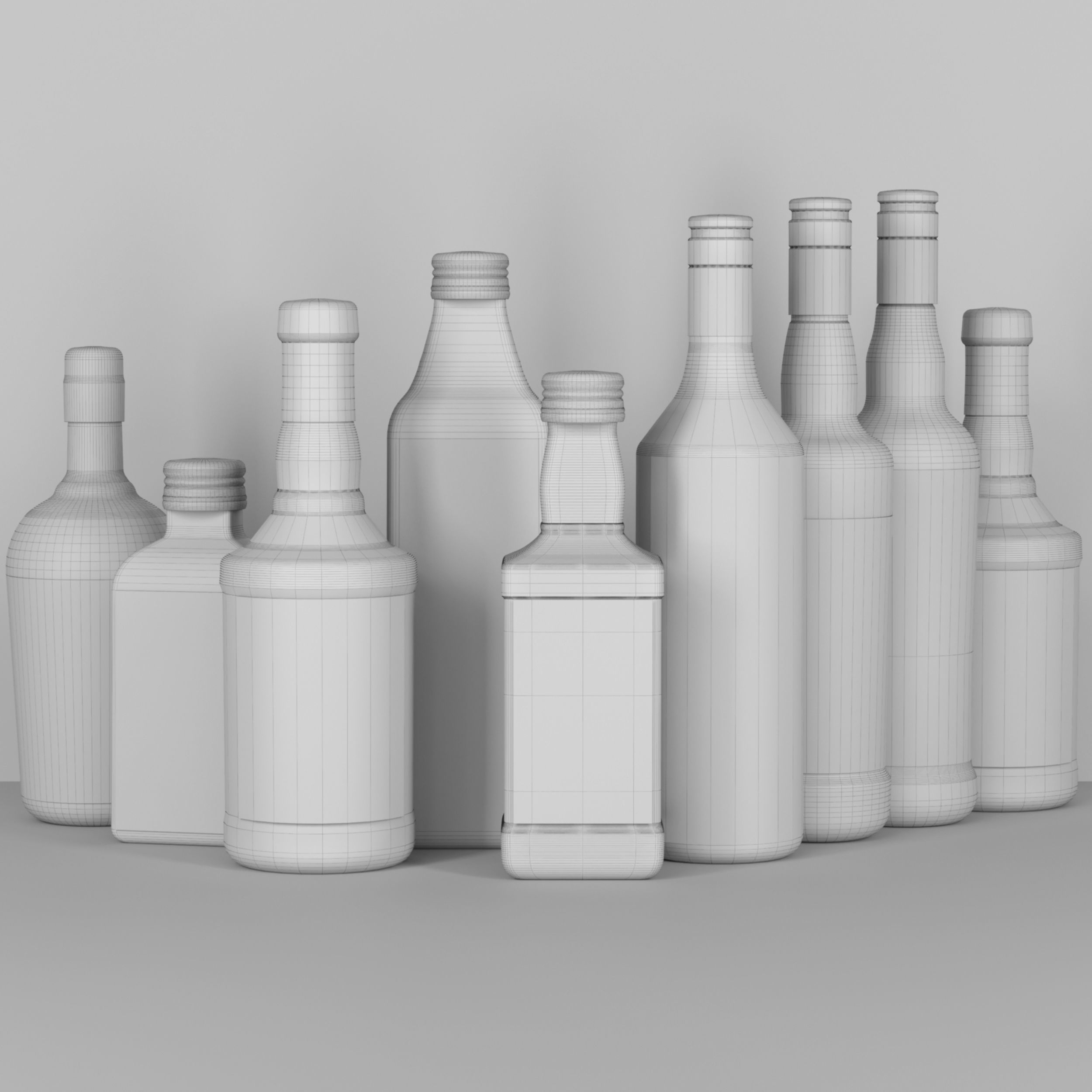 Large showcase in the store 3D model_1