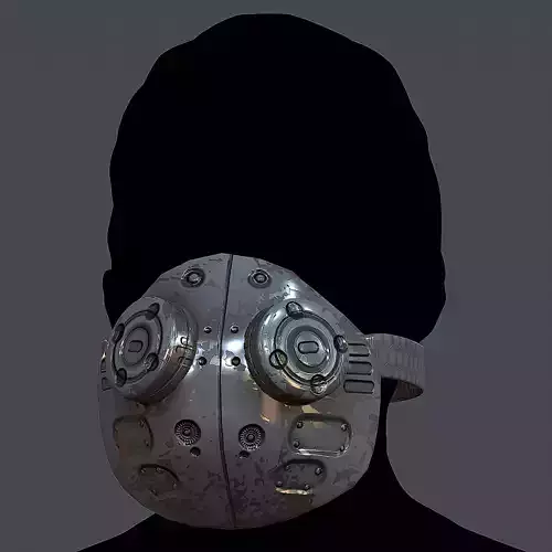 Gas mask helmet 3d model scifi Low-poly 