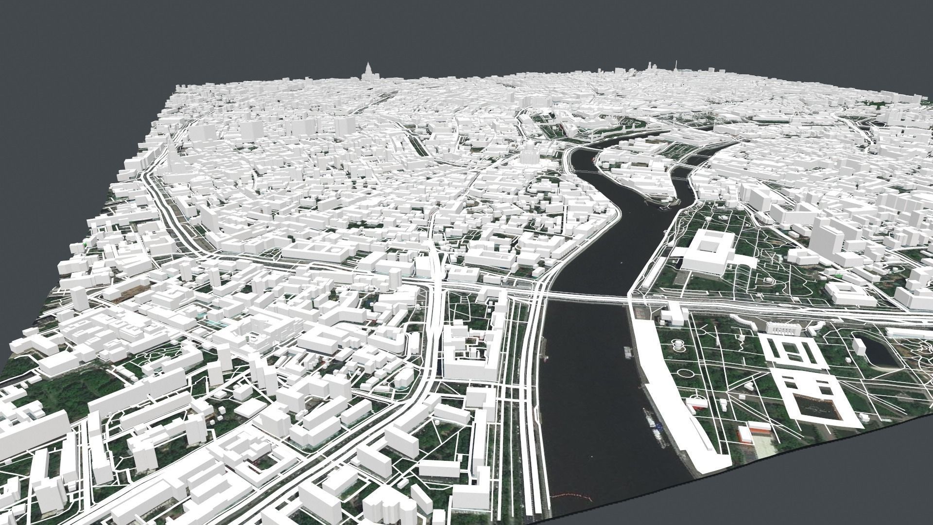 Cityscape Moscow The First Garden Ring 3D model_12