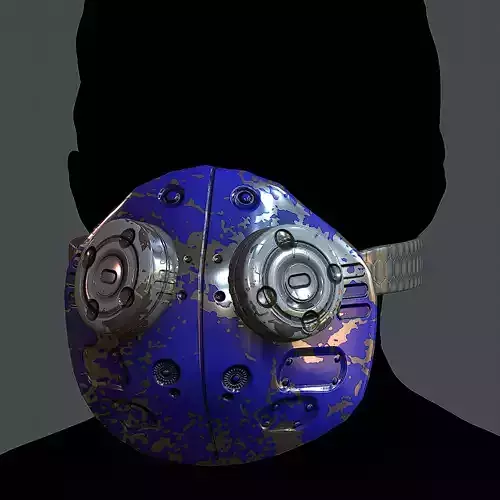 Gas mask helmet 3d model scifi Low-poly 