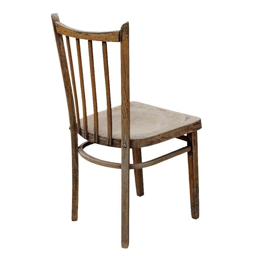 Old Wooden Chair 3D model_2