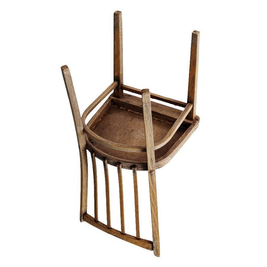 Old Wooden Chair 3D model_5