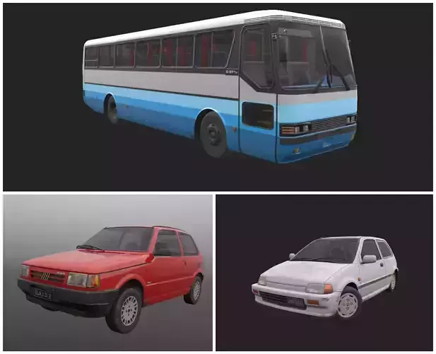 PBR vehicles bus 3D Model Collection
