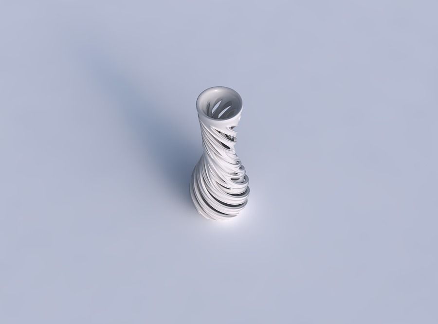 Vase curved with intertwining lines and extruded edges very t... 3D print model_1