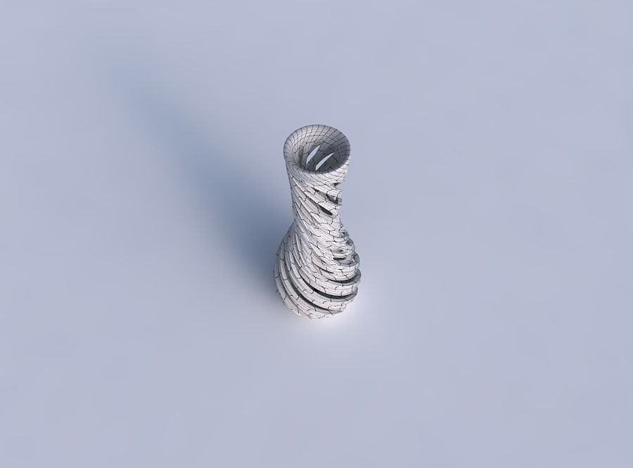 Vase curved with intertwining lines and extruded edges very t... 3D print model_6
