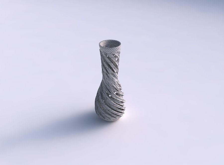 Vase curved with intertwining lines and extruded edges very t... 3D print model_5