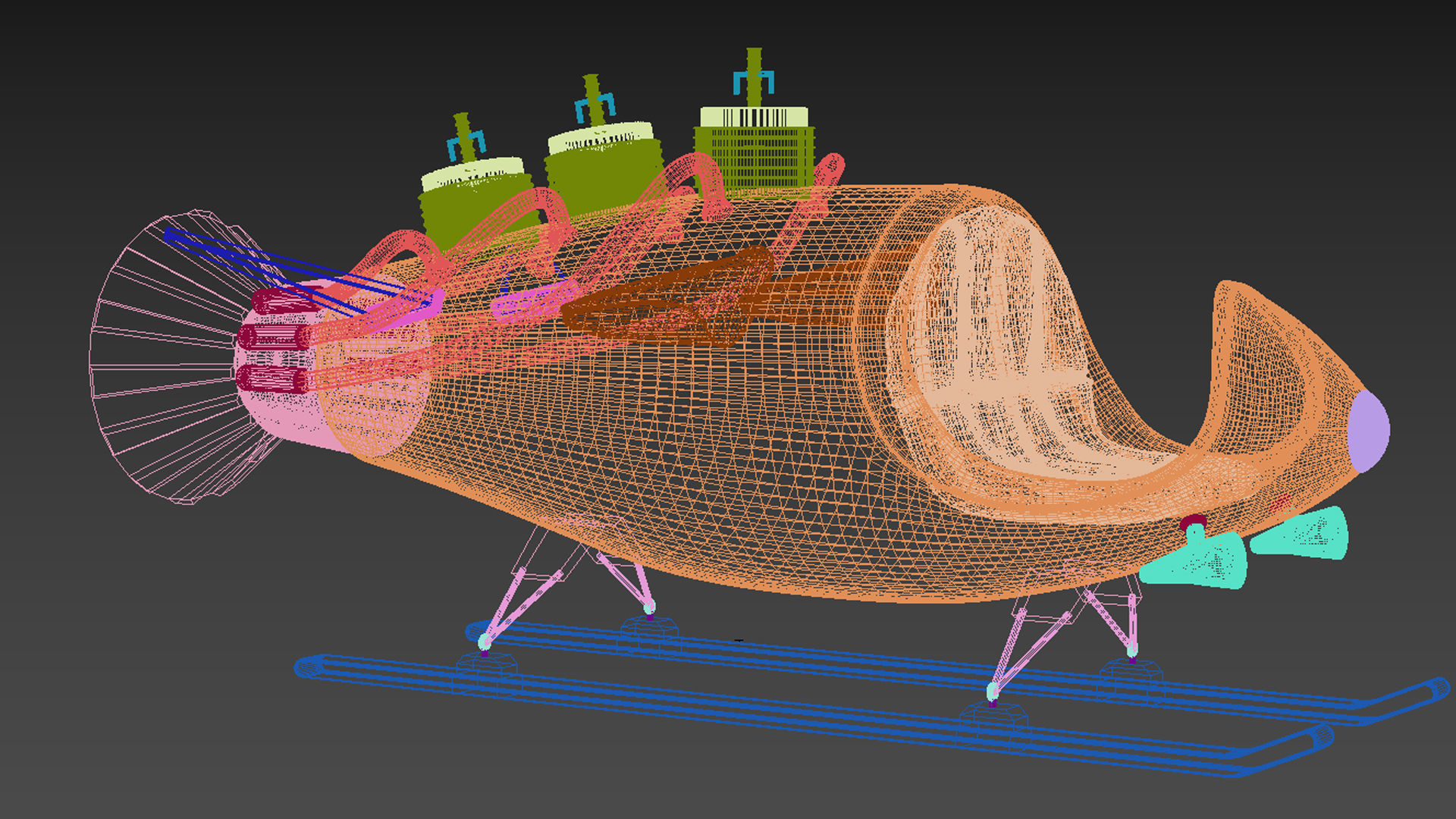 Alien Xmas Rocket 3D model_5