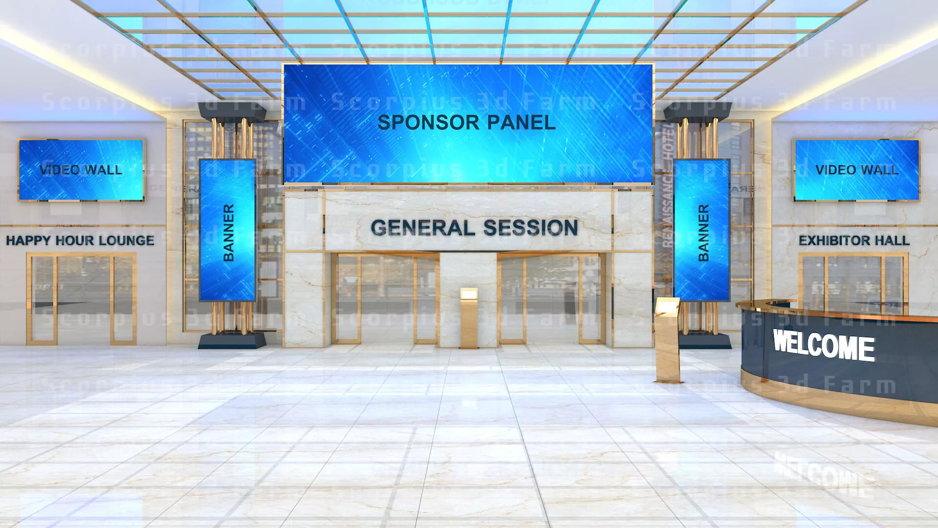 Virtual Lobby 3D model