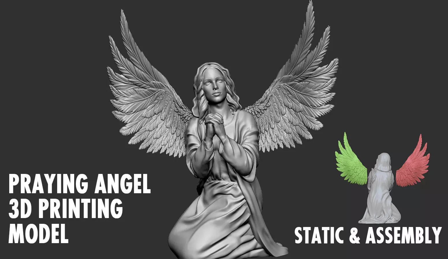 Praying Angel 3D print model