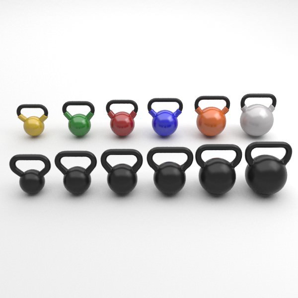 Kettlebell set kettlebells 3D model_1