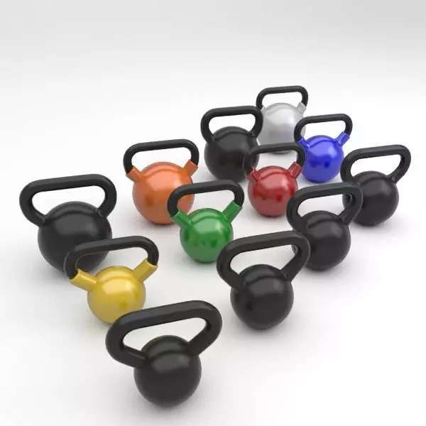 Kettlebell set kettlebells 3D model_0